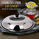 idrop [ 30CM / 32CM ] Stainless Steel Cooking Wok Pot Lid Cover Non Magnetic with Tempered Glass Window / Penutup Periuk Kuali Memasak / 30&32公分不锈钢无磁可视盖(盛利/顺友) (组合盖)
