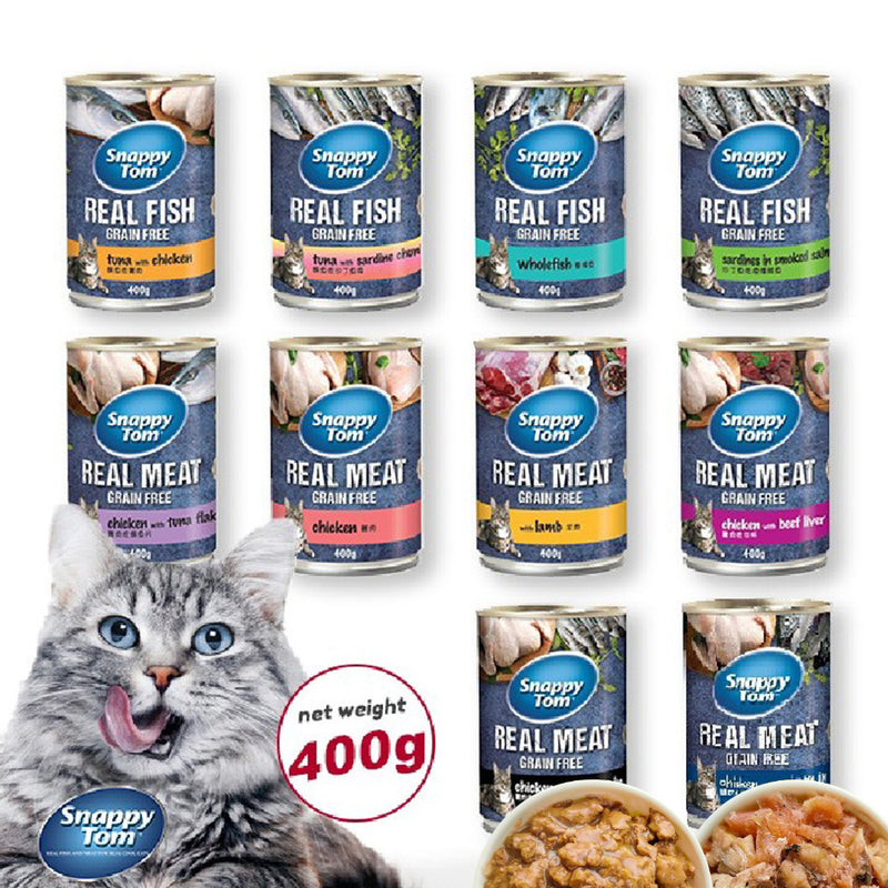 idrop [ 400g ] Snappy Tom Canned Food ( Pet Cat Wet Food ) / Makanan Basah Tin Kucing Haiwan Peliharaan / [ 400g ] 罐头食品（宠物猫湿粮）