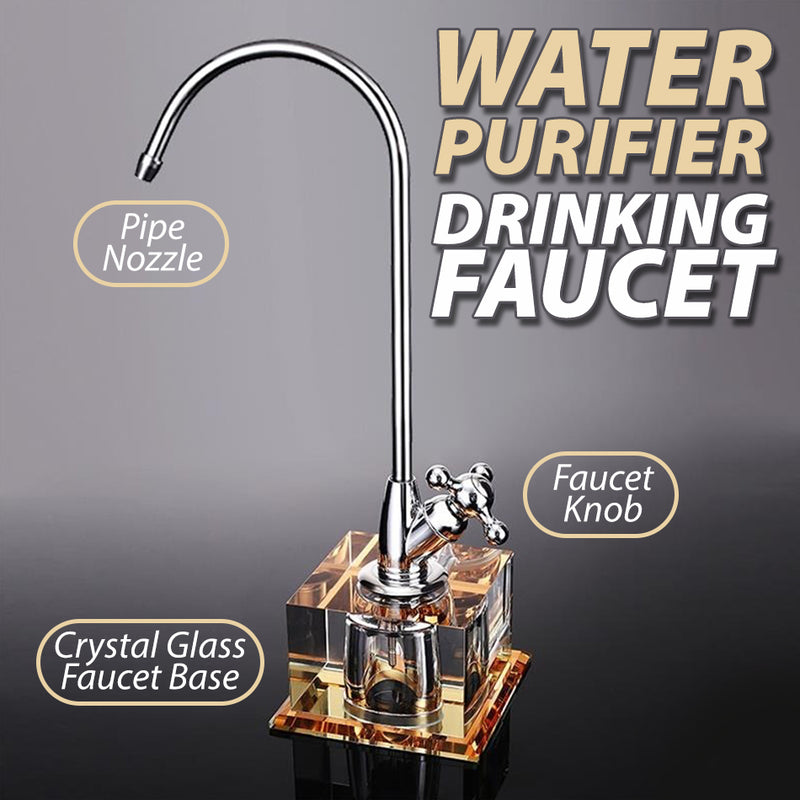 idrop Water Purifier Drinking Faucet with Crystal Glass Base / Paip Minuman Penapis Air dengan Tapak Kaca Kristal / 净水器滤水机龙头水晶底座茶