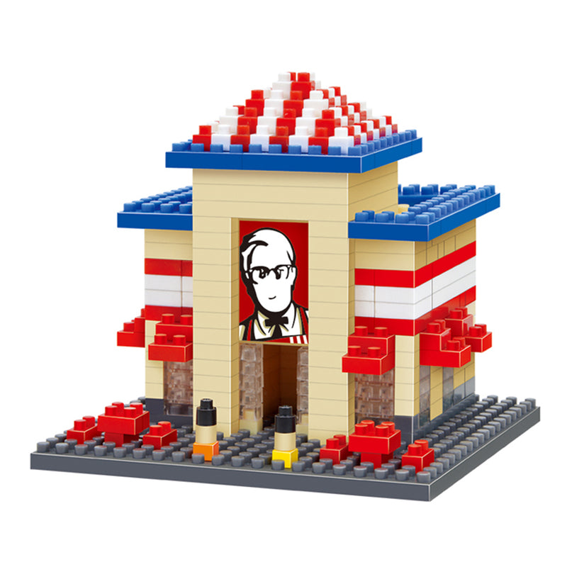 idrop [ Fried Chicken Shop ] ( 376 Pcs) Model Toy Mini Building Blocks