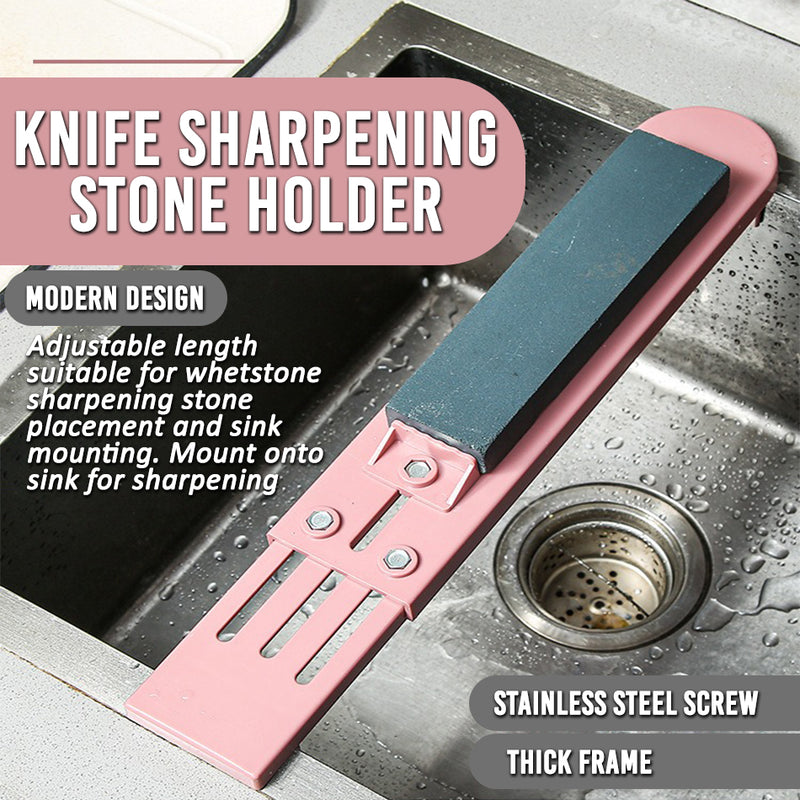 idrop Kitchen Sink Telescopic Adjustable Sharpening Stone Holder / Pemegang Batu Asah Pisau / 伸缩可调节磨刀器架子(可放12-23CM的磨刀石)