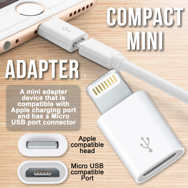 idrop Mini USB Adapter Converter for Micro USB Compatible Port to Apple Device Compatible Charging Port