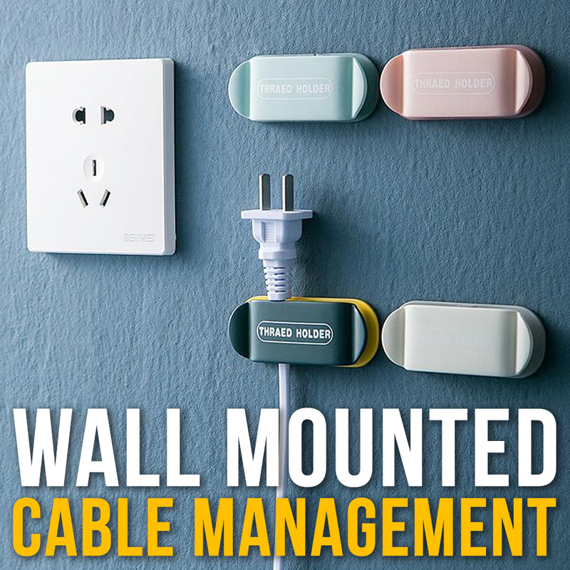 idrop [ 4pcs ] Wall Mounted Multifunction Cable Wire & Plug Management Organizer