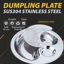 idrop [ 28CM ] SUS304 Stainless Steel Dumpling Tray Plate with Drainage Tray / Pinggan Makan Kuih Kukus + Alas Keluli Tahan Karat / SUS304不锈钢饺子盘盘带排水盘