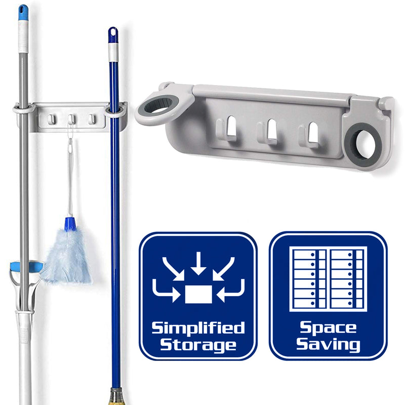 idrop Mop & Broom House Storage Organizer Wall Mount Housekeeping