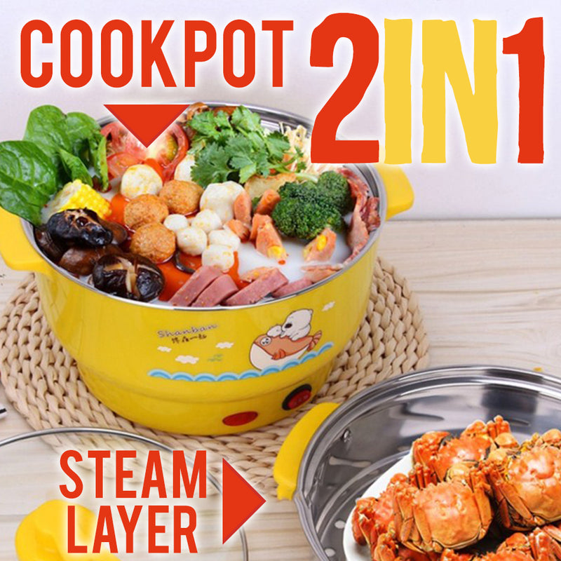 idrop 2 Layer Kitchen Electric Steam Cooker Cookpot Hotpot [ 22cm ]