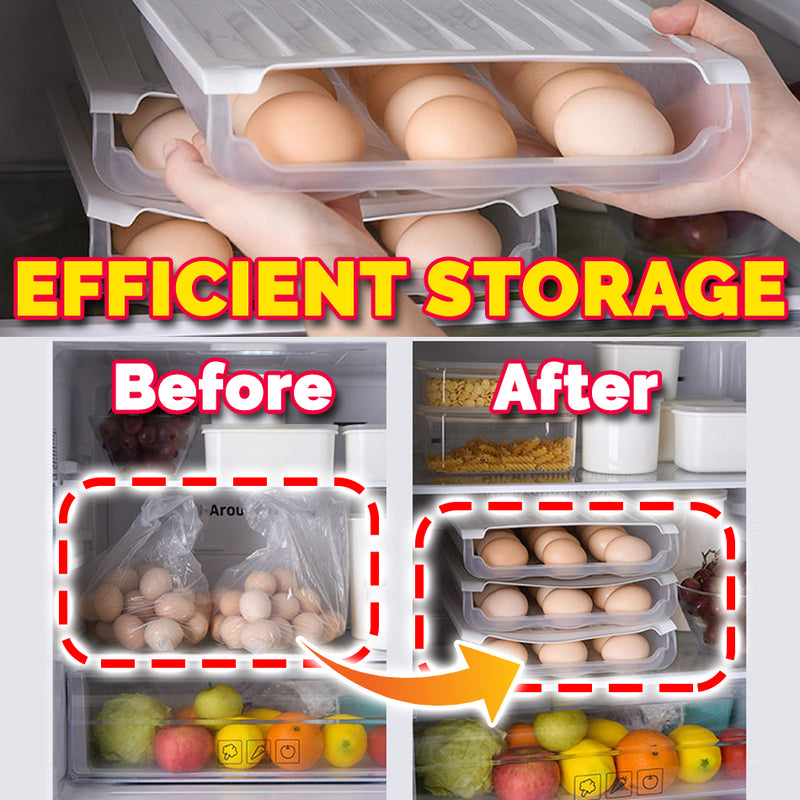 idrop Kitchen Stackable Egg Storage Box Tray [ 25cm x 30.5cm x 6cm ] [ 1PC ]