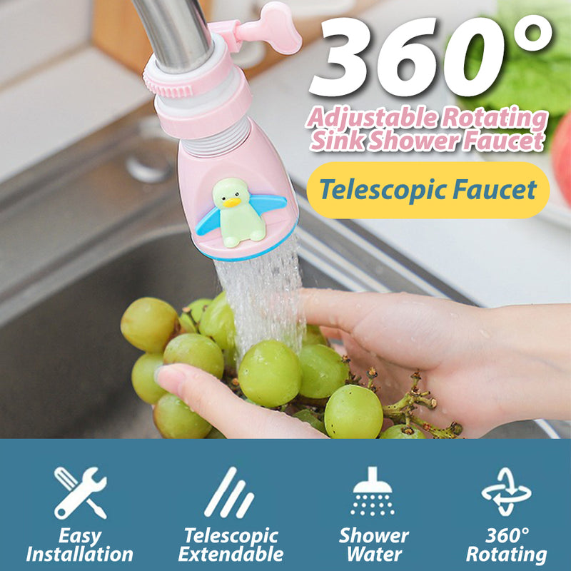 Kid Friendly Extendable Kitchen Splash Sproof Water Faucet / Kepala Paip Kanak-Kanak Senang Guna / 可调节旋转花洒(水龙头卡通花洒)