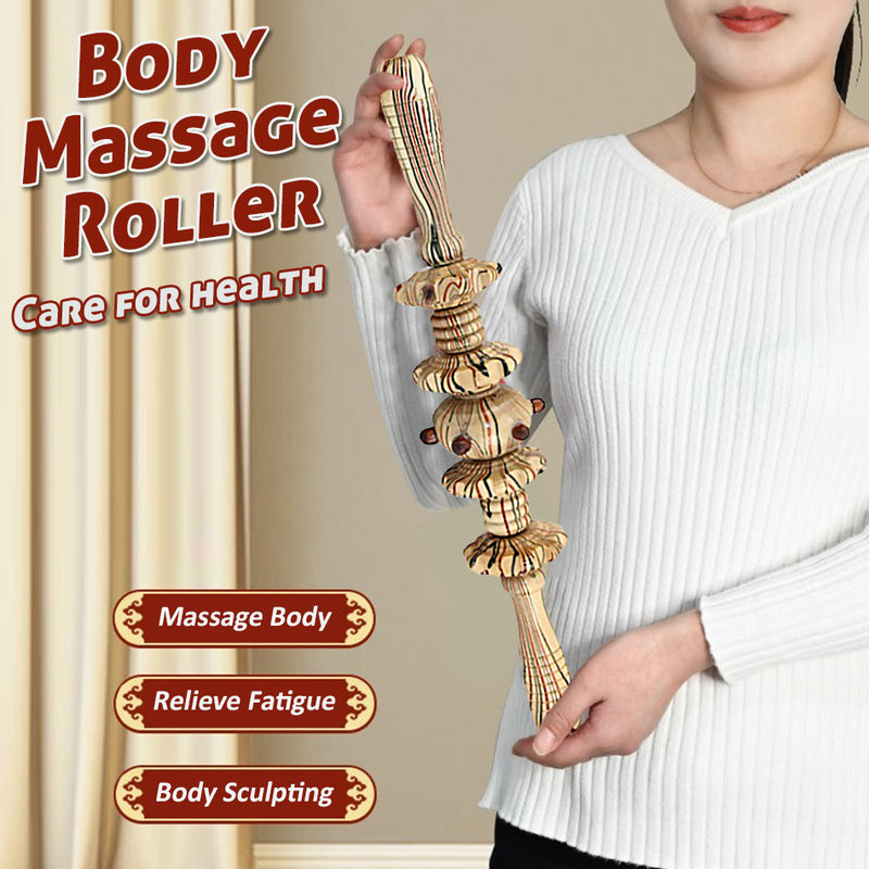 idrop Wooden Body Massager Roller / Alat  Penggelek Pengurut Badan Kayu / 木制身体按摩滚轮