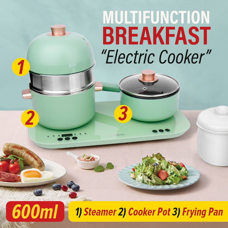 idrop [ 600ml ] Multifunctional Stew Steam & Fry Breakfast Cooker / Dapur Memasak Sarapan / 600ML多功能炖煮蒸煎早餐机