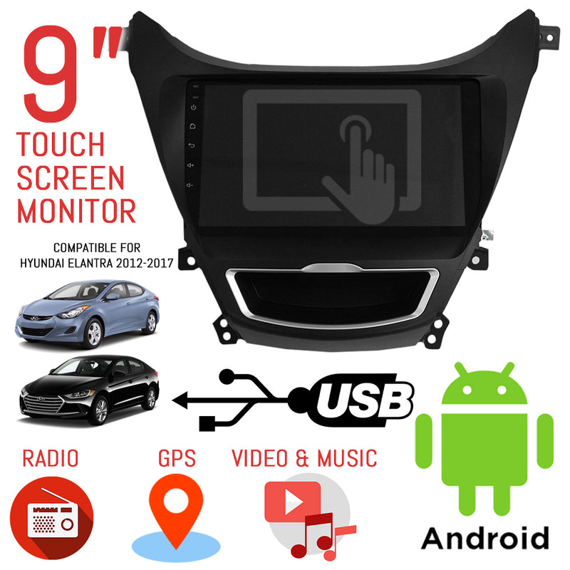 idrop 9 INCH Car Touchcreen Monitor - Android OS with GPS for HYUNDAI ELANTRA 2012 -2017