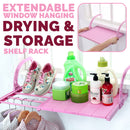 idrop Multifunctional Extendable Window Hanging Drying & Storage Rack Shelf