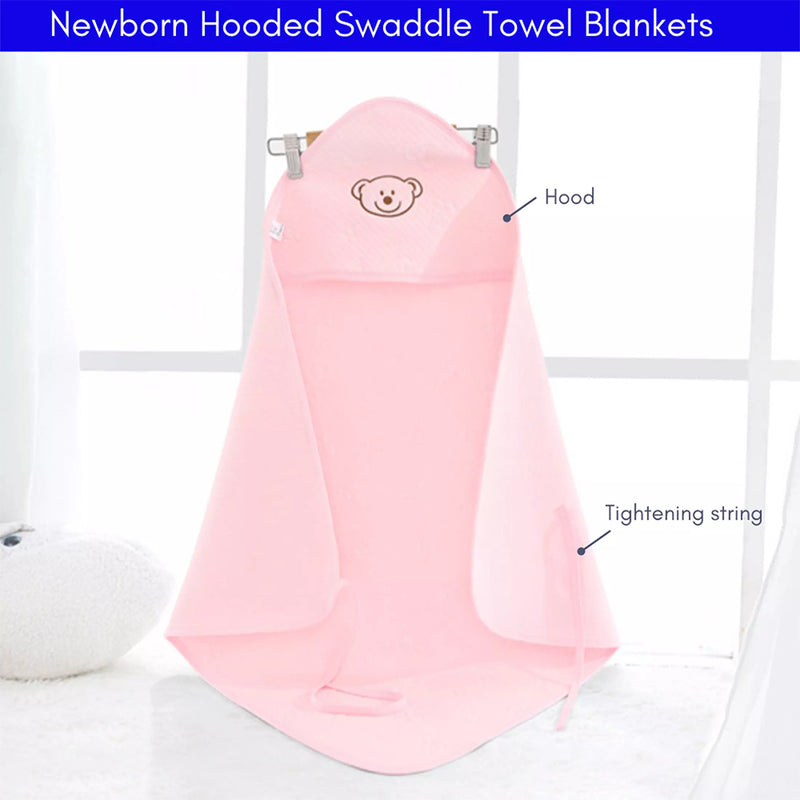 idrop Newborn Baby Cotton Hooded Cover Swaddle Towel Blanket / Selimut Tuala Bayi / 婴儿棉连帽罩/襁褓/毛巾/毯子