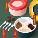 idrop Multi Compartment Grid Seasoning Storage Box with Spoons / Kotak Simpan Rempah Ratus / 美之扬四格塑料调味盒