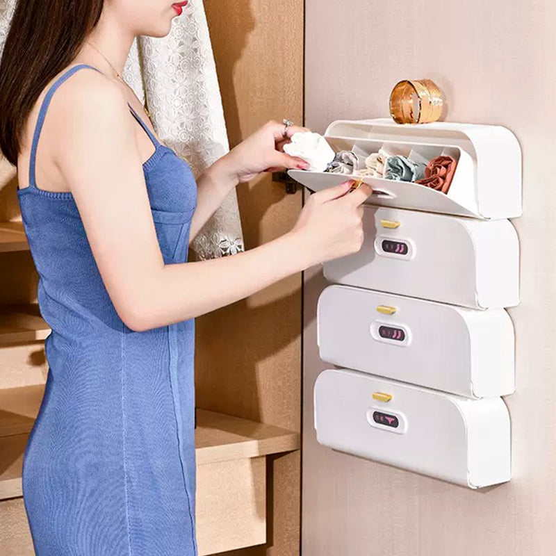 idrop Wall Mounted Underwear Bra & Sock Storage Box / Kotak Penyimpanan Baju Kecil Bra Seluar Dalam & Stokin / 壁挂式内衣文胸和袜子收纳盒