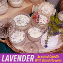 idrop LAVENDER Scented with Dried Flower Buds Candle / Lilin Lavender dengan Bunga kering Aromatherapy Lilin Wangi / 薰衣草干花蕾蜡烛