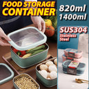 idrop [ 820ml + 1400ml ] SUS304 Stainless Steel Rectangular Fresh Keeping Food Contain / Bekas Penyimpanan Makanan / SUS304不锈钢长方形保鲜食品容器