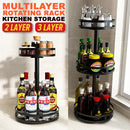 idrop [ 2 LAYER / 3 LAYER ] 360° Household Kitchen Rotating Steel Frame Countertop Storage Rack Shelf