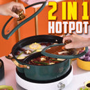 idrop [ 2 IN 1 ] Kitchen Mandarin Duck Hotpot Nonstick Maifan Stone Coating Stainless Steel 304  / Periuk Hot Pot Tidak Lekat Dua Dalam Satu / 32CM一体成型二味鸳鸯火锅304材 彩色