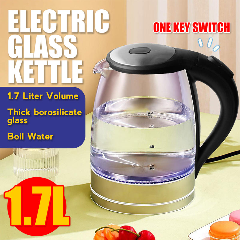 idrop [ 1.7L ] Glass Electric Kettle 1850W / Cerek Air Kaca Elektrik 1700ml / 【1.7L】玻璃电热水壶1850W