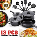 idrop 13 PIECES COOKWARE SET - Olympia Kitchenware Pot Pan and Utensils