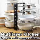 idrop Multilayer DIY Kitchen Pot Lid Cover and Kitchenware Holder Rack Shelf