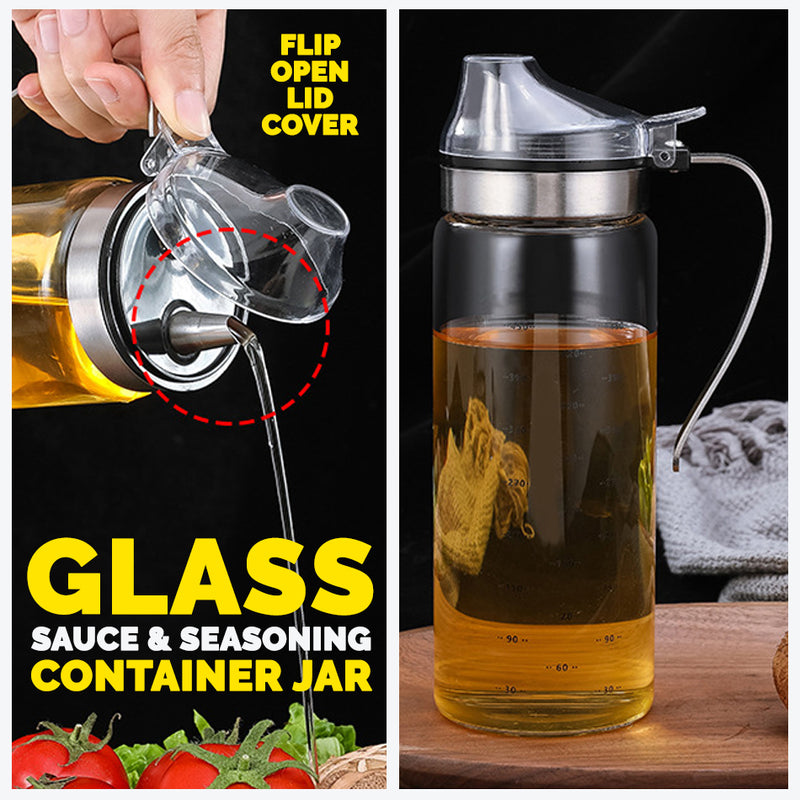 idrop 500ml Sauce & Seasoning Glass Kitchen Jar Container