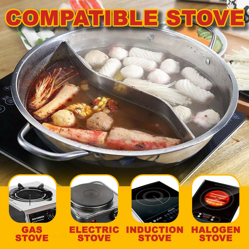 idrop [ 2 IN 1 ] 30CM Stainless Steel Kitchen Hotpot Cooker