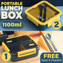 idrop [ 1100ml ] Portable Leakproof Seal Tight Food Storage Eating Lunch Box