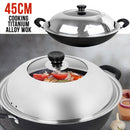 idrop [ 45CM ] Kitchen Titanium Alloy Frying Cooking Wok