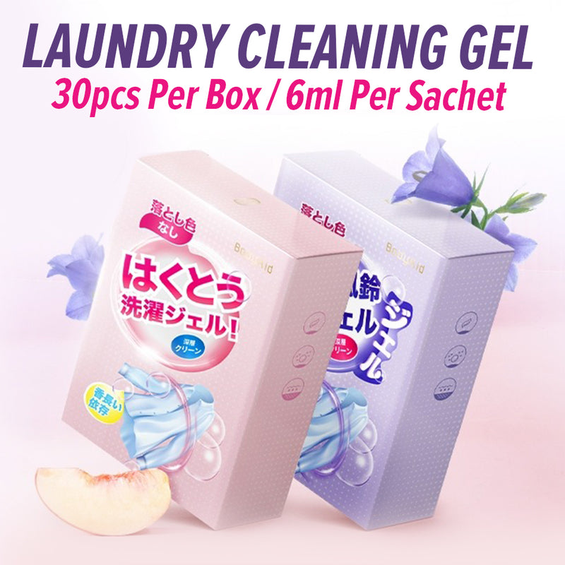 idrop [ 30PCS 6ml ] Multieffect Cleaning Laundry Gel / Jel Pencuci Baju / 多效洗衣啫喱 6ML*30袋(乌龙白桃/蓝风铃)