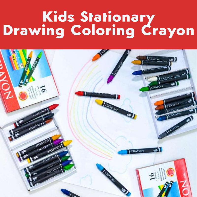 Idrop 16pcs Non Toxic Kids Stationary Drawing Coloring Color Crayon for Children