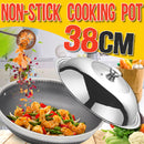 idrop 38CM Honeycomb Nonstick Kitchenware Cookware Cooking Wok Pot + Lid Cover