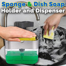 idrop Sponge & Dishwashing Soap Container Holder Press Dispenser