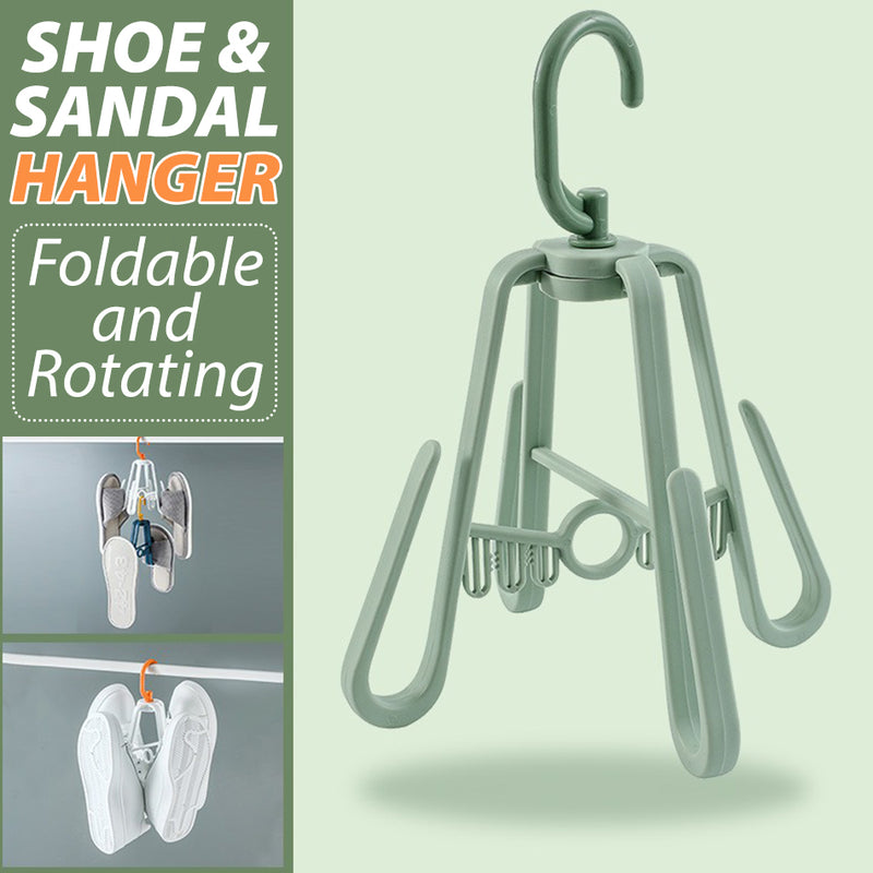 idrop Shoe & Sandal Rotating Foldable Hanger / Tempat Penyangkut Kasut & Selipar Boleh Putar dan Lipat / 网红塑料晾鞋架