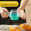 idrop [ 150ml ] Flour Powder Sieve Measuring Scoop Spoon / Penapis & Pengukur Tepung Halus / 塑料带底米筛