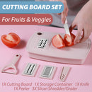 idrop [ 7pcs ] Multifunction Fruit & Vegetable Cutting Board / Papan Pemotong Sayur dan Buah / 七件套萝卜刨(菜板果蔬盘七件套)(切菜器)