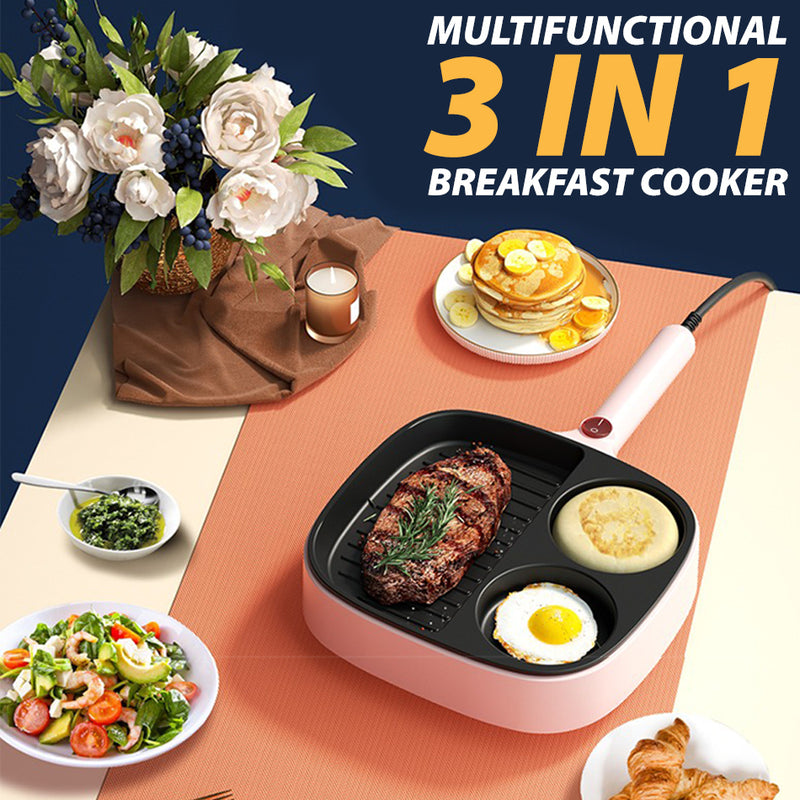 idrop [ 3 IN 1 ] 900W Multifunctional Breakfast Electric Cooking Egg Omelette Steak Pan / Kuali Goreng Elektrik / 鸡蛋牛排电煎锅迷你多功能早餐机