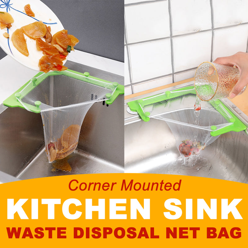 idrop [ 50pcs ] Disposable Kitchen Sink Waste Basket Net with Triangular Sink Mount