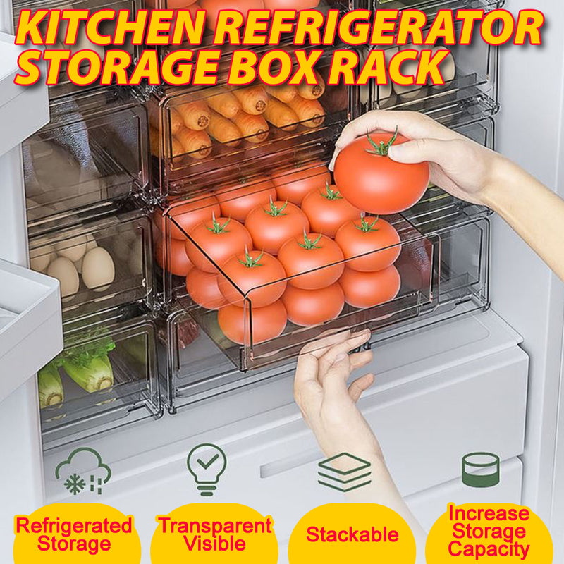 idrop [ MEDIUM / LARGE ] Kitchen Refrigerator Storage Box Drawer / Kotak Rak Peti Ais / 中号厨房冰箱收纳盒带沥水板 (抽屉款) [ 1 PIECE ]