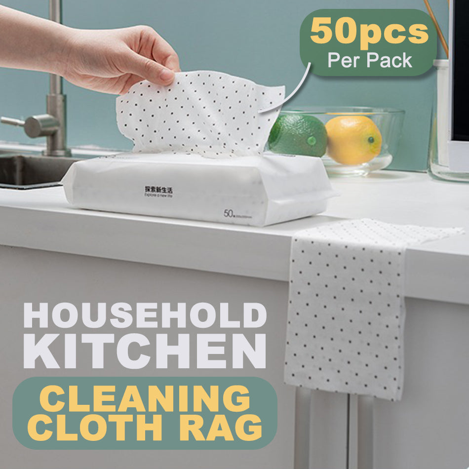 Kitchen Rag 50pcs idrop 50PCS Kitchen Household Disposable Washing Cleaning Cloth Rag Ti