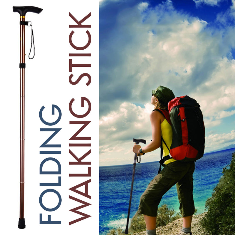 idrop Folding Assembly Trekking Walking Stick Foldable Portable Cane