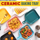 idrop [ 320ml ] Ceramic Porcelain Handle Baking Plate Dish Tray