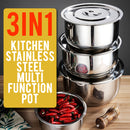idrop  3 IN 1 Multifunction Kitchen Stainless Steel Pot ( 15cm / 17cm / 19cm )