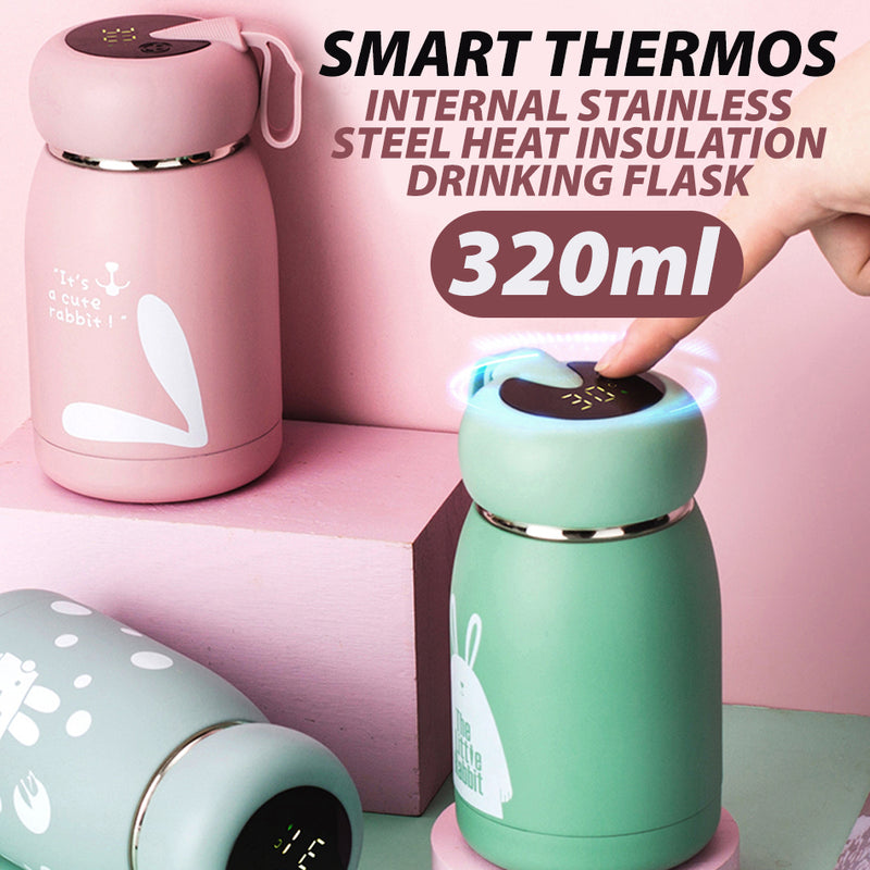 idrop [ 320ml ] Portable Mini Vacuum Drinking SUS304 Stainless Steel Flask with Smart Temperature Display / Botol Minuman Air / 带智能温度显示的便携式迷你不锈钢烧瓶