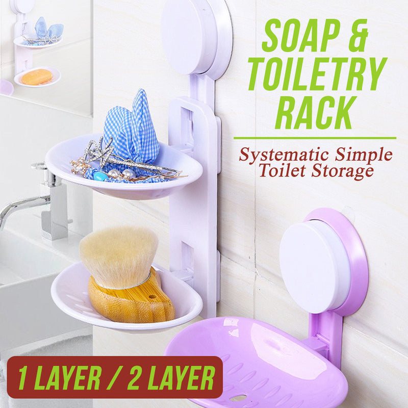 idrop Singular Soap & Toiletry Bathroom Accessory Wall Mount Storage Rack [ 1 Layer / 2 Layer ]