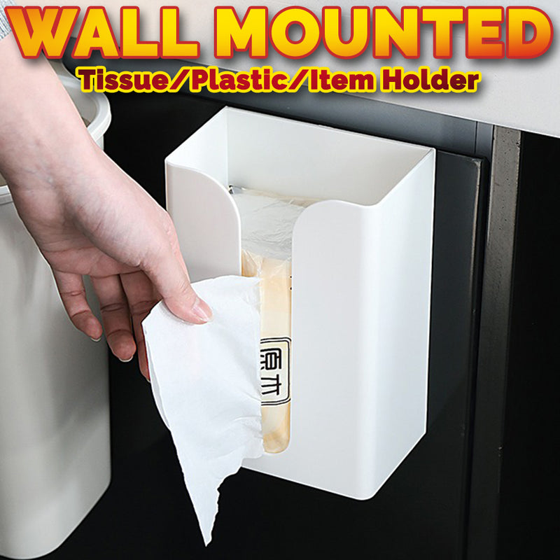 idrop Tissue Box & Plastic Roll Wall Mounted Holder and Household Item Storage