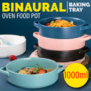 idrop [ 1000ml ] Ceramic Oven Binaural Round Baking Pan