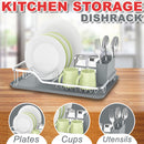 idrop Kitshen Storage Rack Drainer Shelf for Plates Dishes Cups and Utensils / Rak Pinggan Mangkuk Cawan dan Perkakas / 铝碗碟架(银色