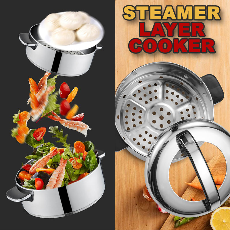 idrop [ 2 LAYER ] 1500W Smart Kitchen Stainless Steel Electric Cooker
